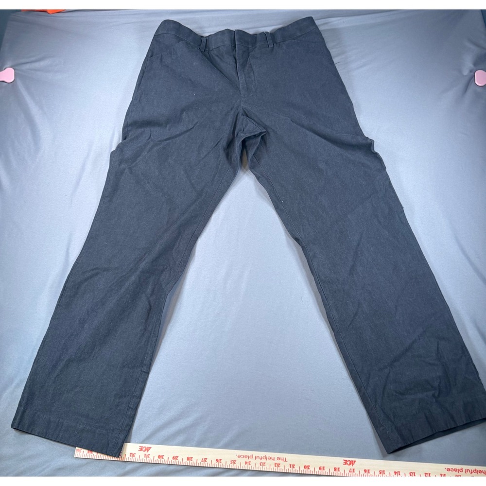 Express Design Studio Producer Straight Leg Pants Charcoal Grey Cotton 33x32